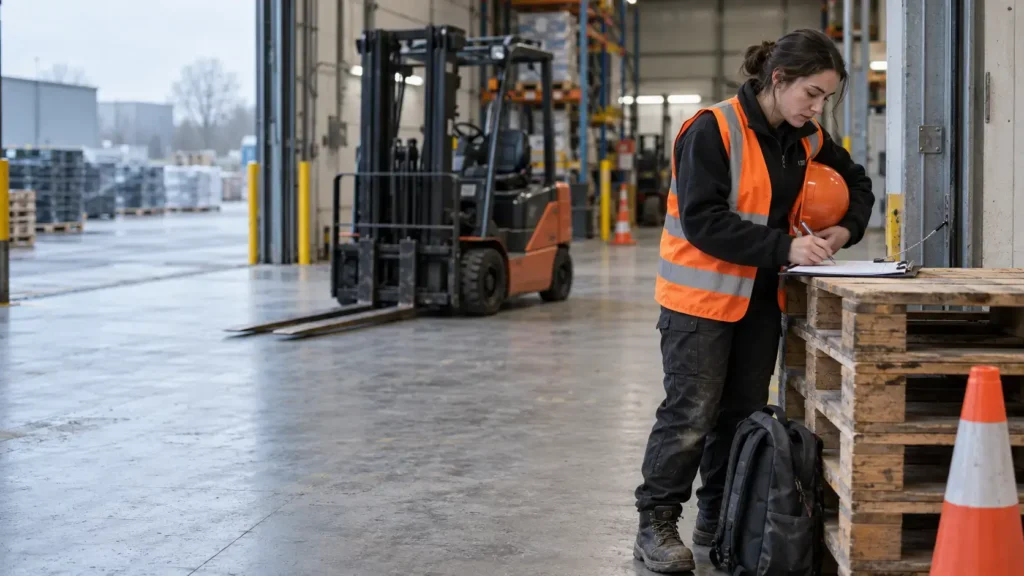 Inscription formation cariste à Bruxelles, stagiaire qui signe la feuille de présence le premier jour Inscription formation cariste à Bruxelles, stagiaire qui signe la feuille de présence le premier jour
